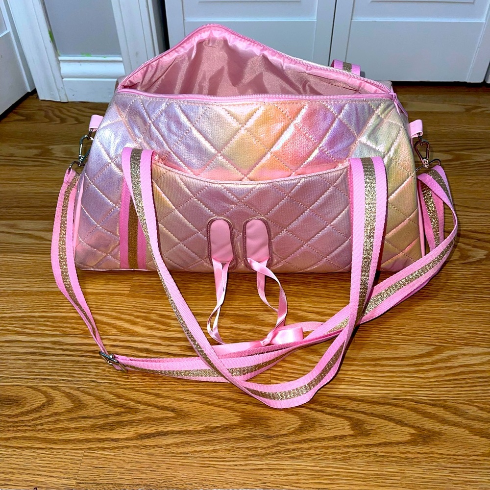 Girls iridescent ballet duffel bag